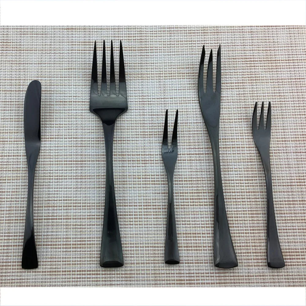 Black Cutlery Set 18/10 Stainless Steel Tableware Sets
