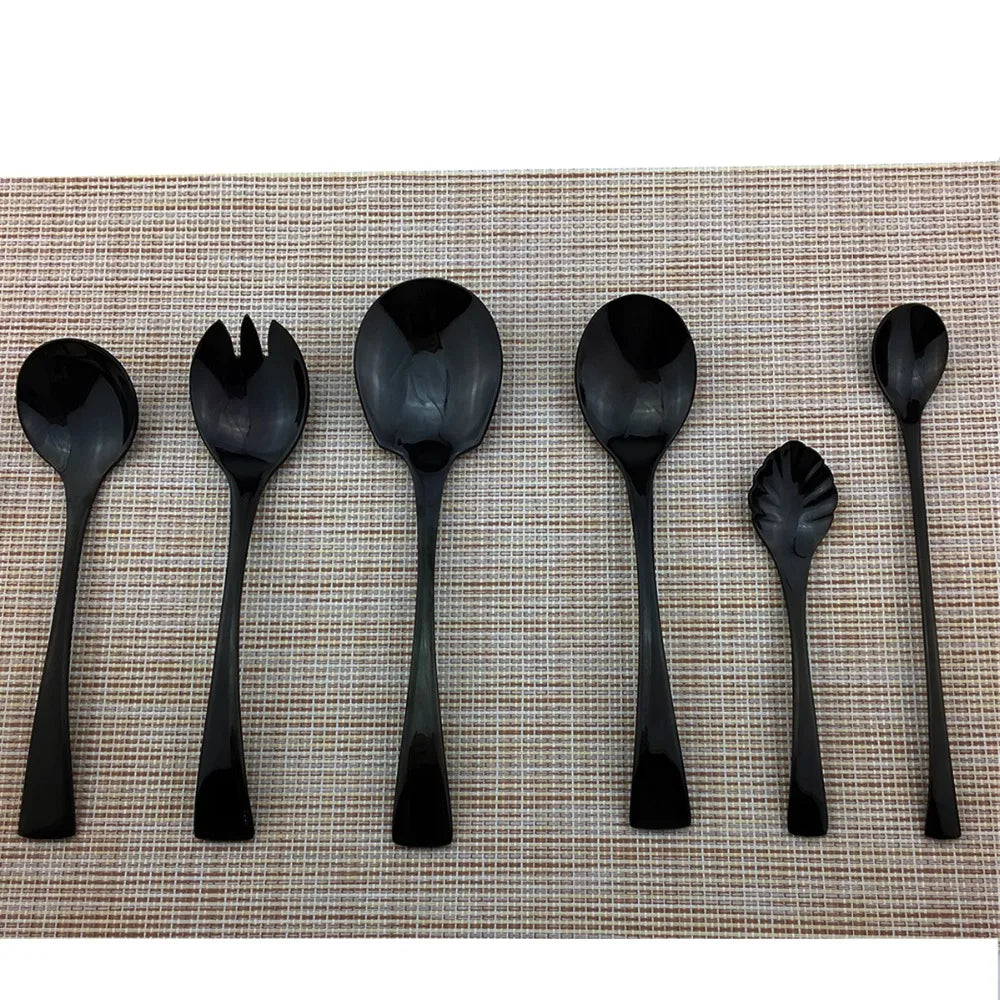 Black Cutlery Set 18/10 Stainless Steel Tableware Sets