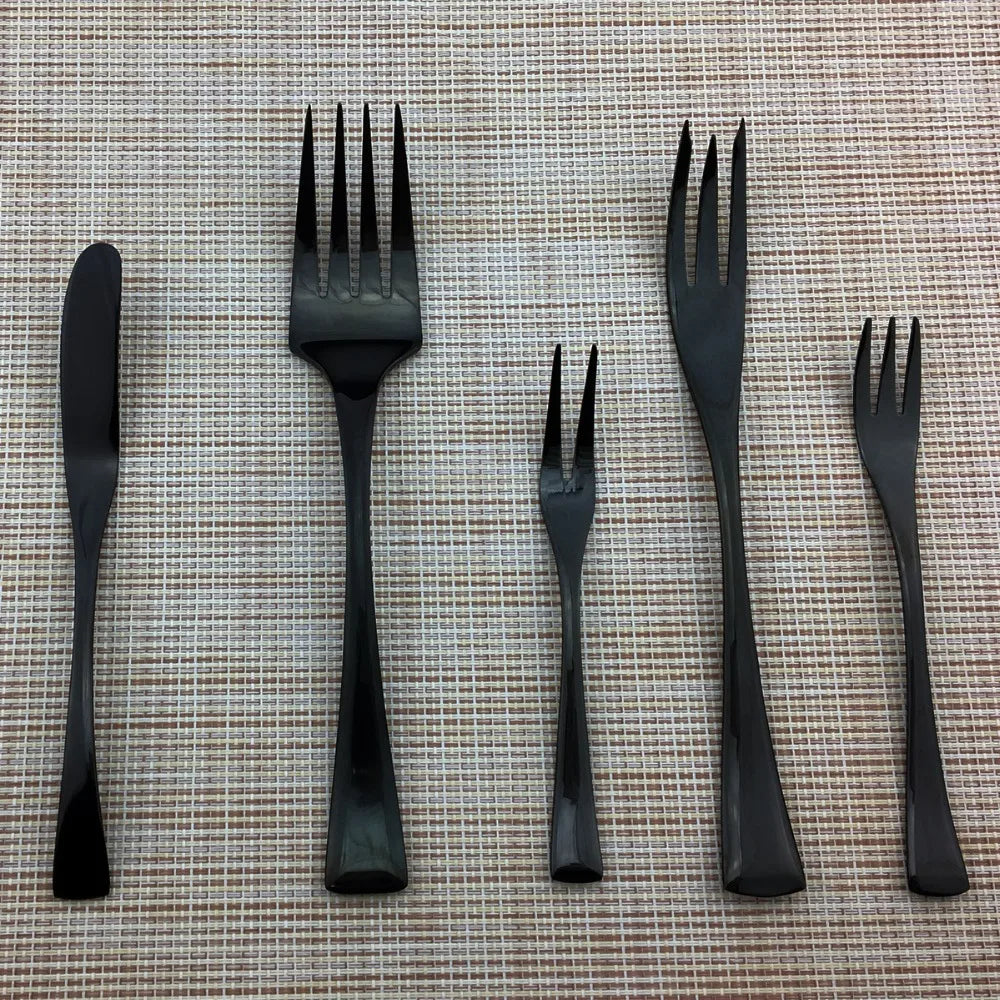 Black Cutlery Set 18/10 Stainless Steel Tableware Sets