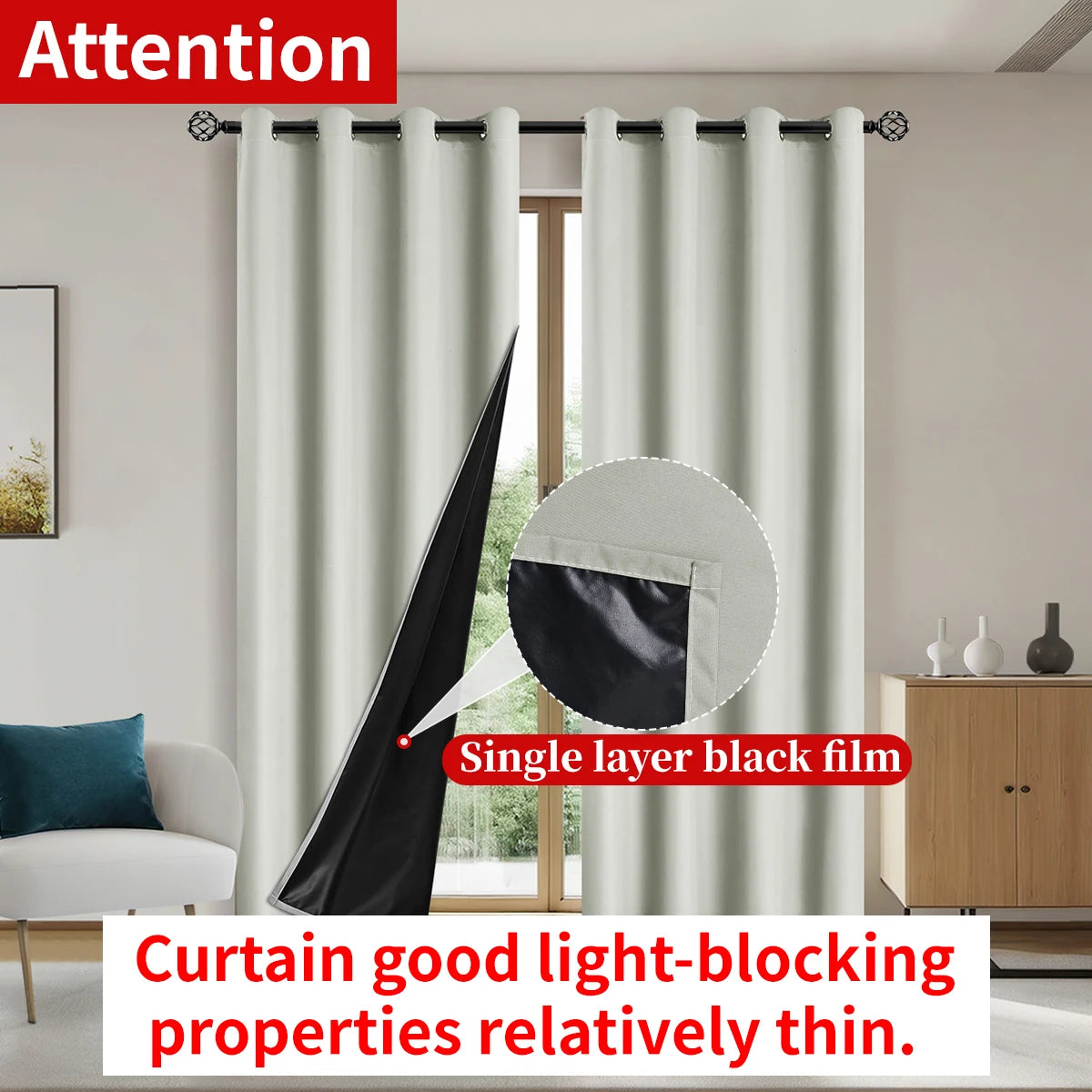 Full shading and sun protection 100% Blackout curtains