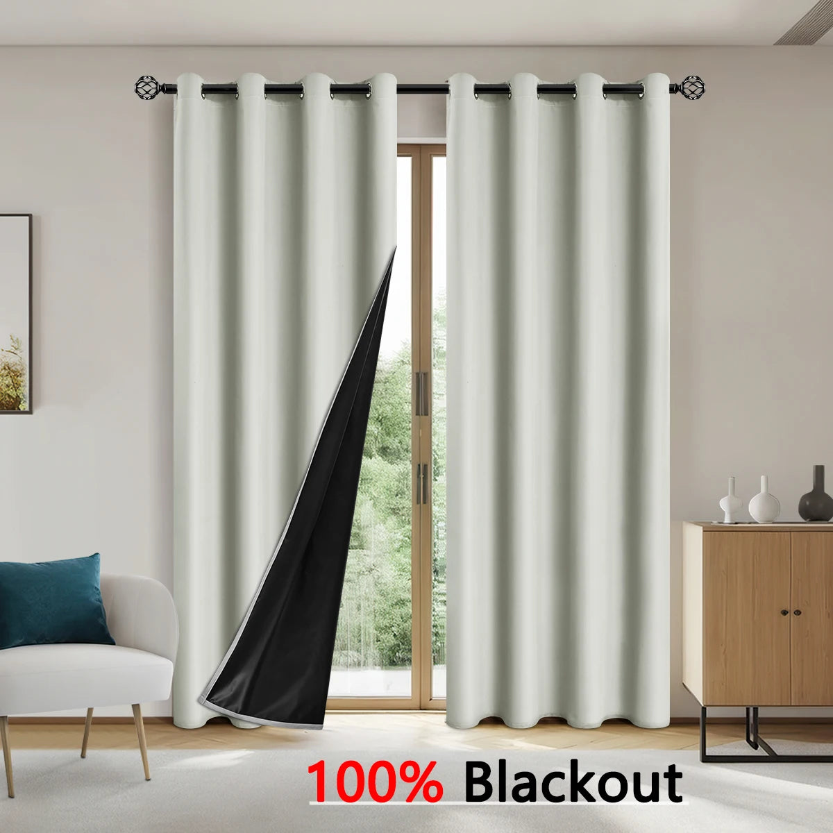 Full shading and sun protection 100% Blackout curtains