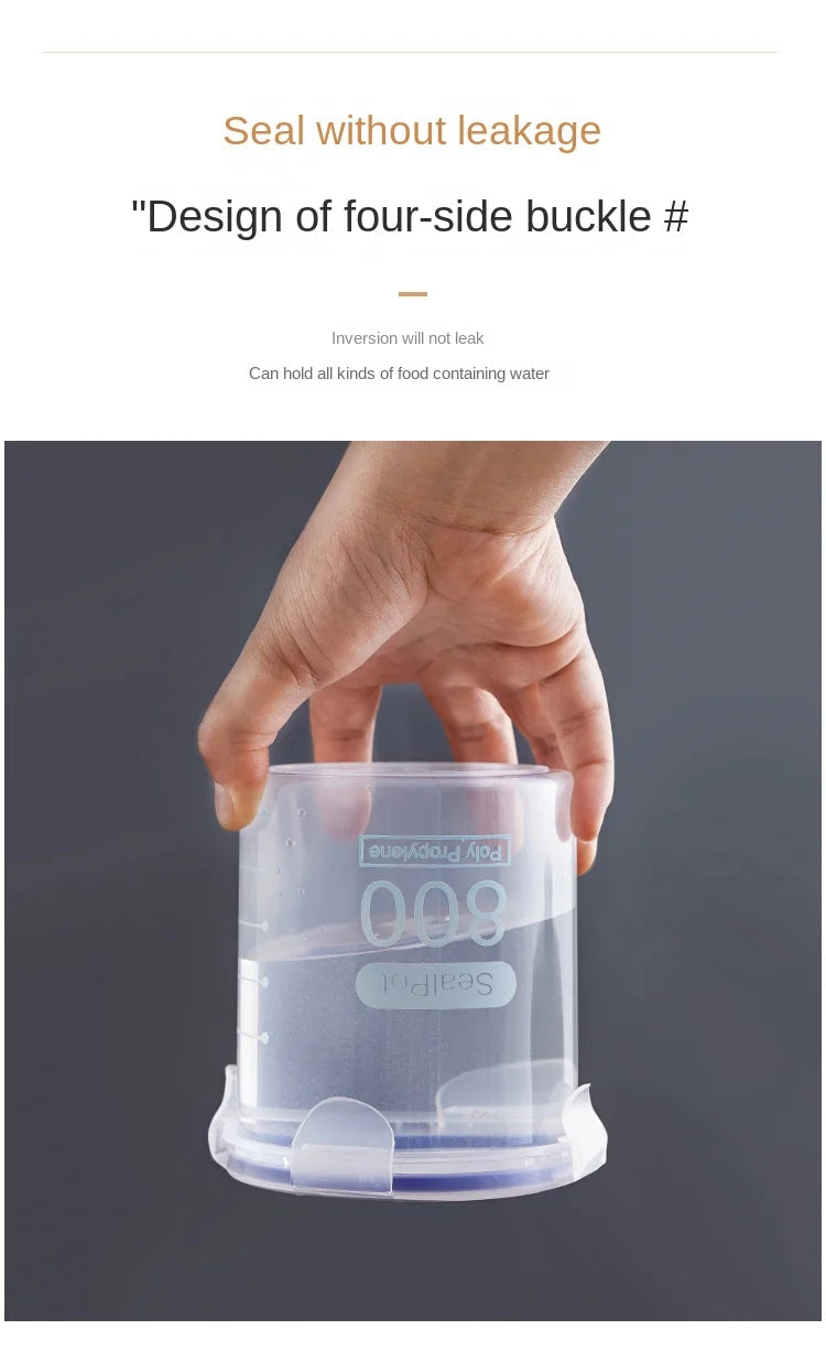 4Pcs Sealed Storage Box Transparent Kitchen Food Grain