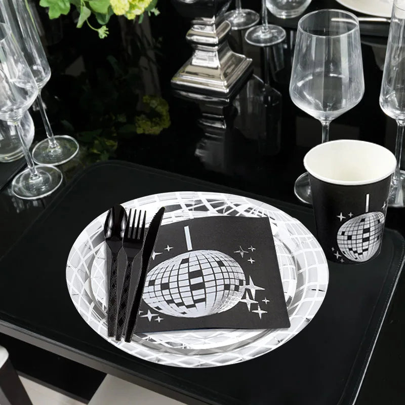 Disco Ball Theme Party Disposable Paper Tableware