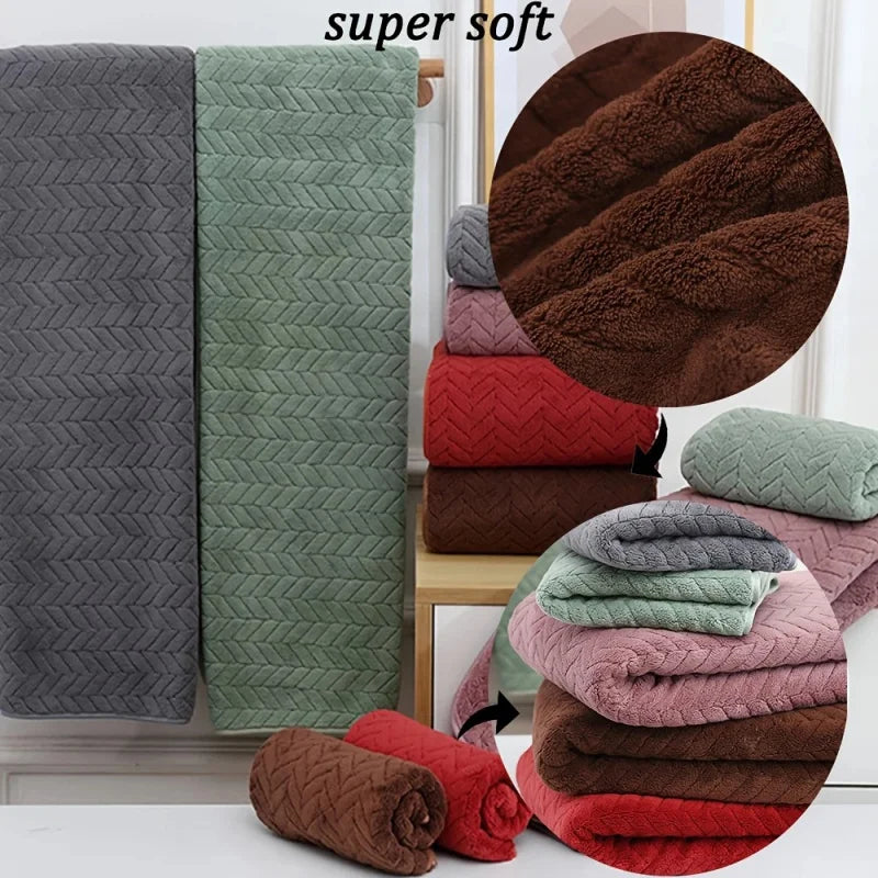 High quality thick coral velvet bath towels
