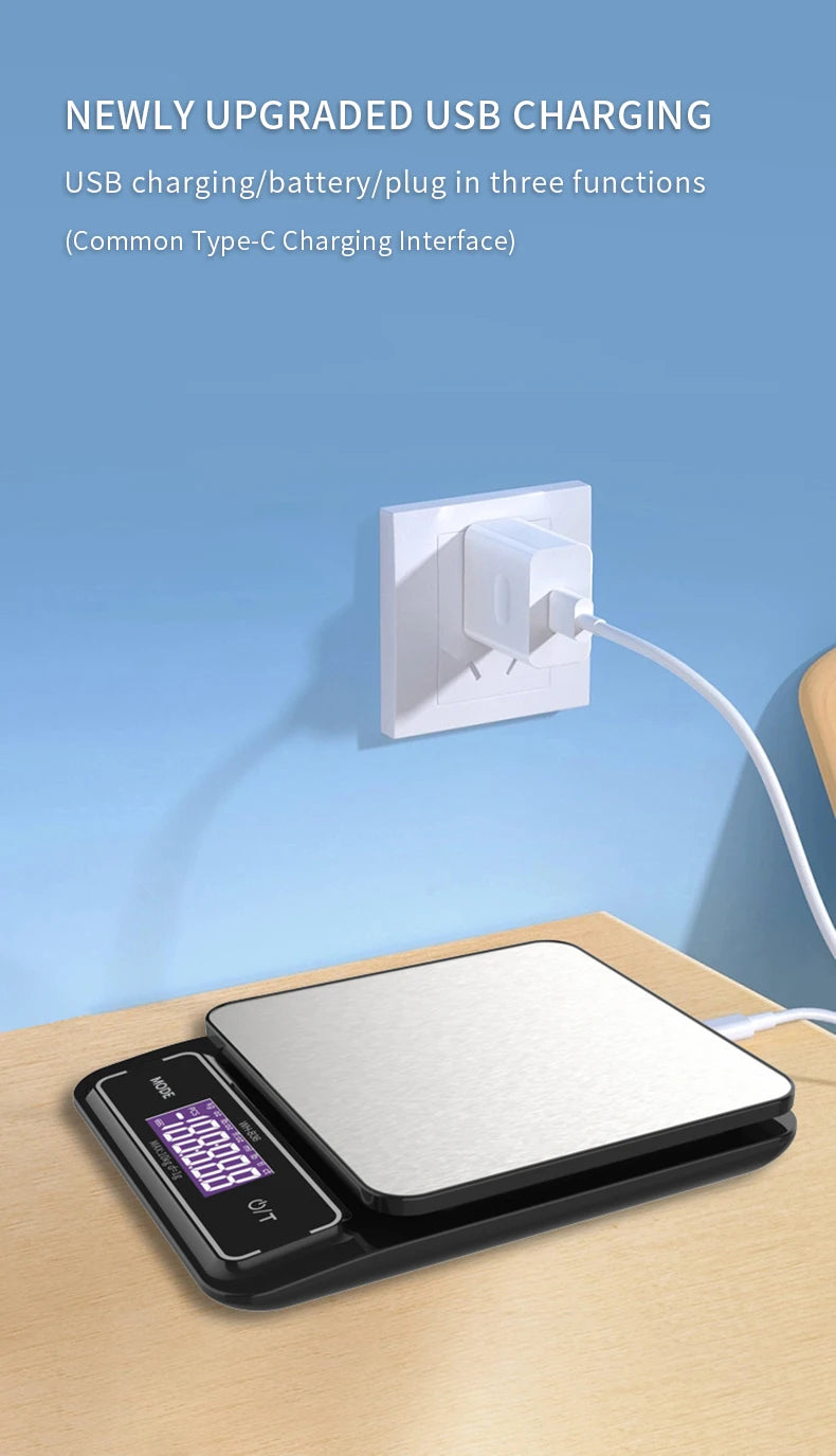 Fully Waterproof Stainless Steel USB Recharge Scale