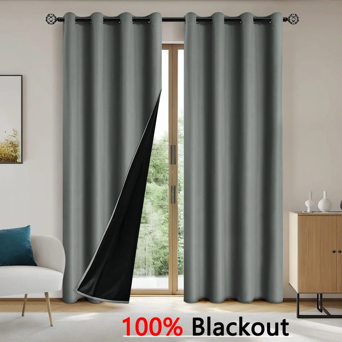 Full shading and sun protection 100% Blackout curtains