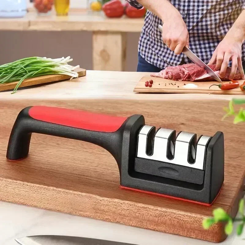 Stainless Steel Three-Purpose Sharpening Stone for Kitchen Tools