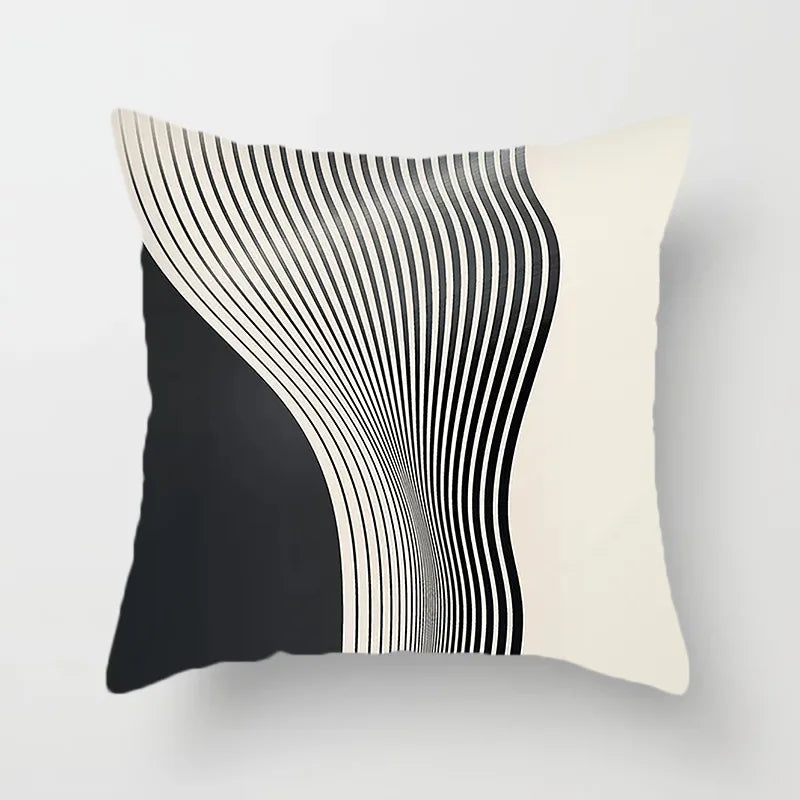 Black and White Brown Simple Landscape Pillowcase