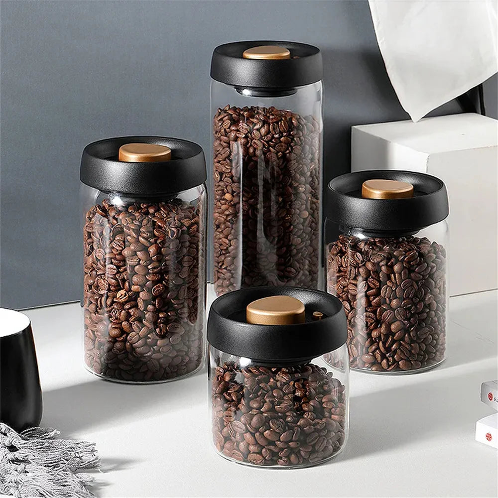 Transparent Glass Food Storage Jars