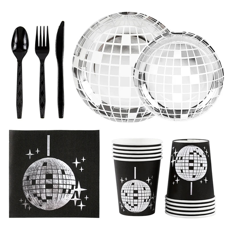 Disco Ball Theme Party Disposable Paper Tableware