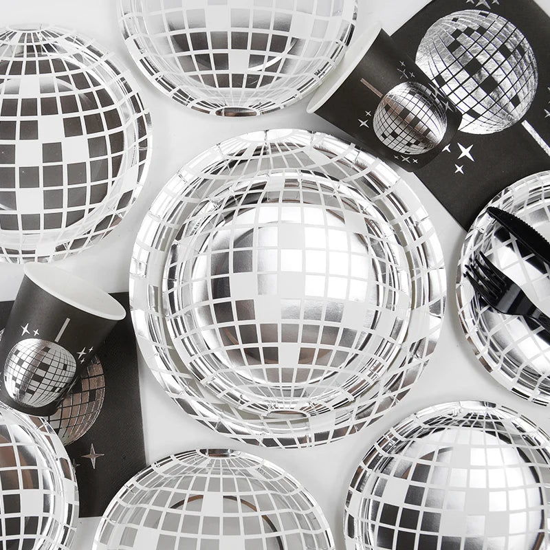 Disco Ball Theme Party Disposable Paper Tableware