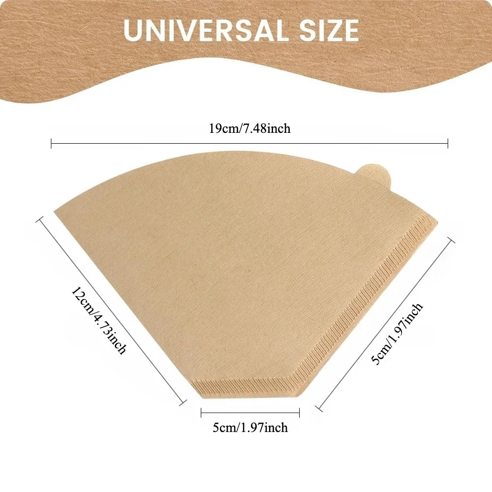 100 Pcs Cone Disposable Coffee Paper Filters for Coffee Maker