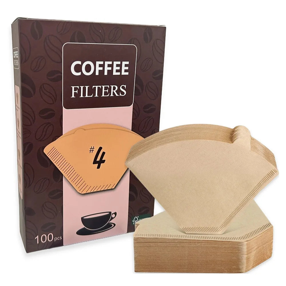 100 Pcs Cone Disposable Coffee Paper Filters for Coffee Maker