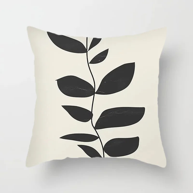 Black and White Brown Simple Landscape Pillowcase