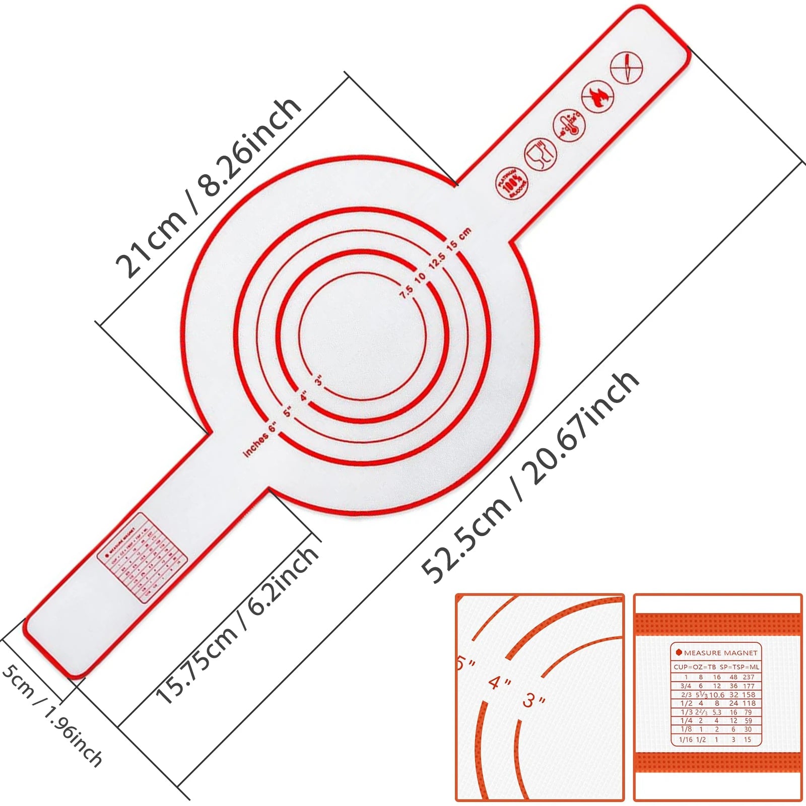 Reusable Baking Mat with Long Handles