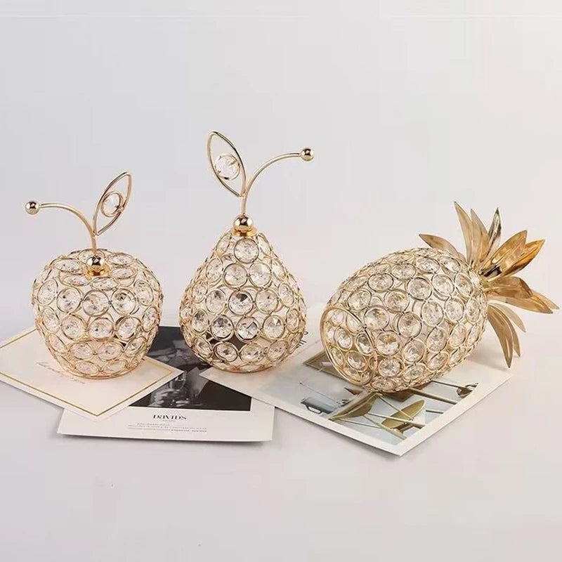 Creative Crystal Apple Ornaments Bling Rhinestone
