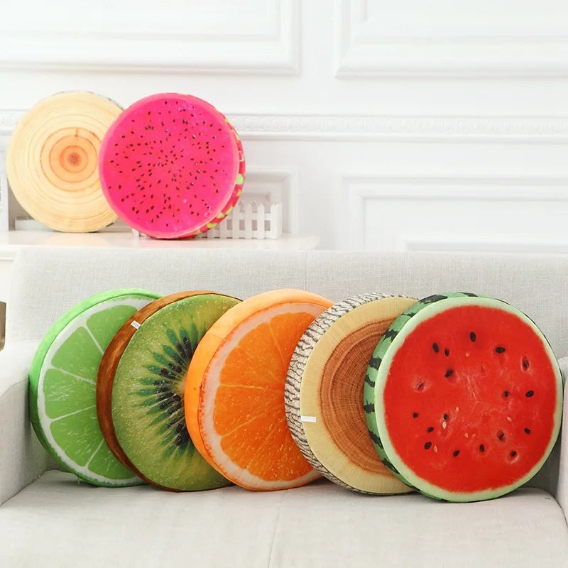 33cm Cushion Fruit Shape For In-bed Reading And Watching Back And Head Pillow Round Cushion Lint-free