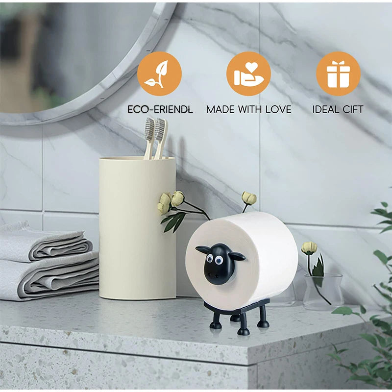 Funny Black Sheep Toilet Roll Holder