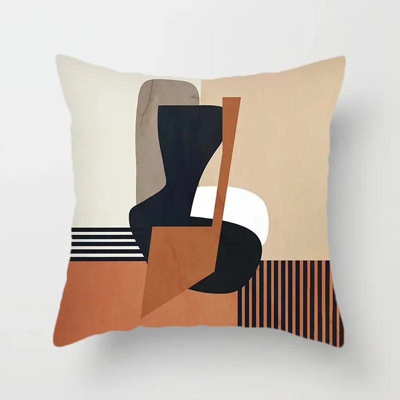 Black and White Brown Simple Landscape Pillowcase