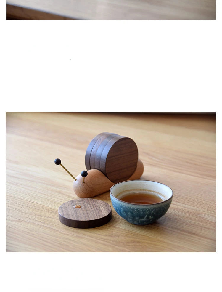 Set Wood Cup Mat