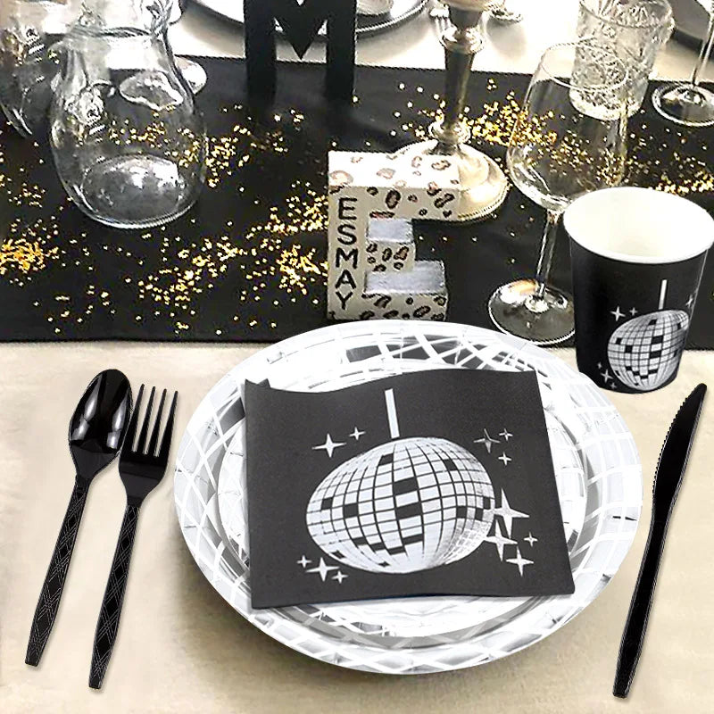 Disco Ball Theme Party Disposable Paper Tableware