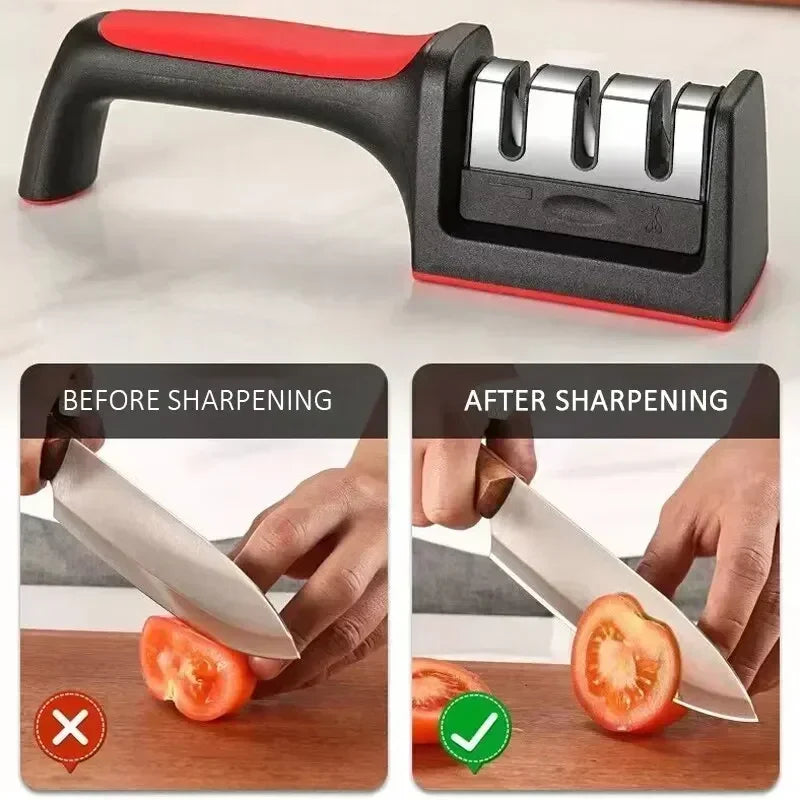 Stainless Steel Three-Purpose Sharpening Stone for Kitchen Tools