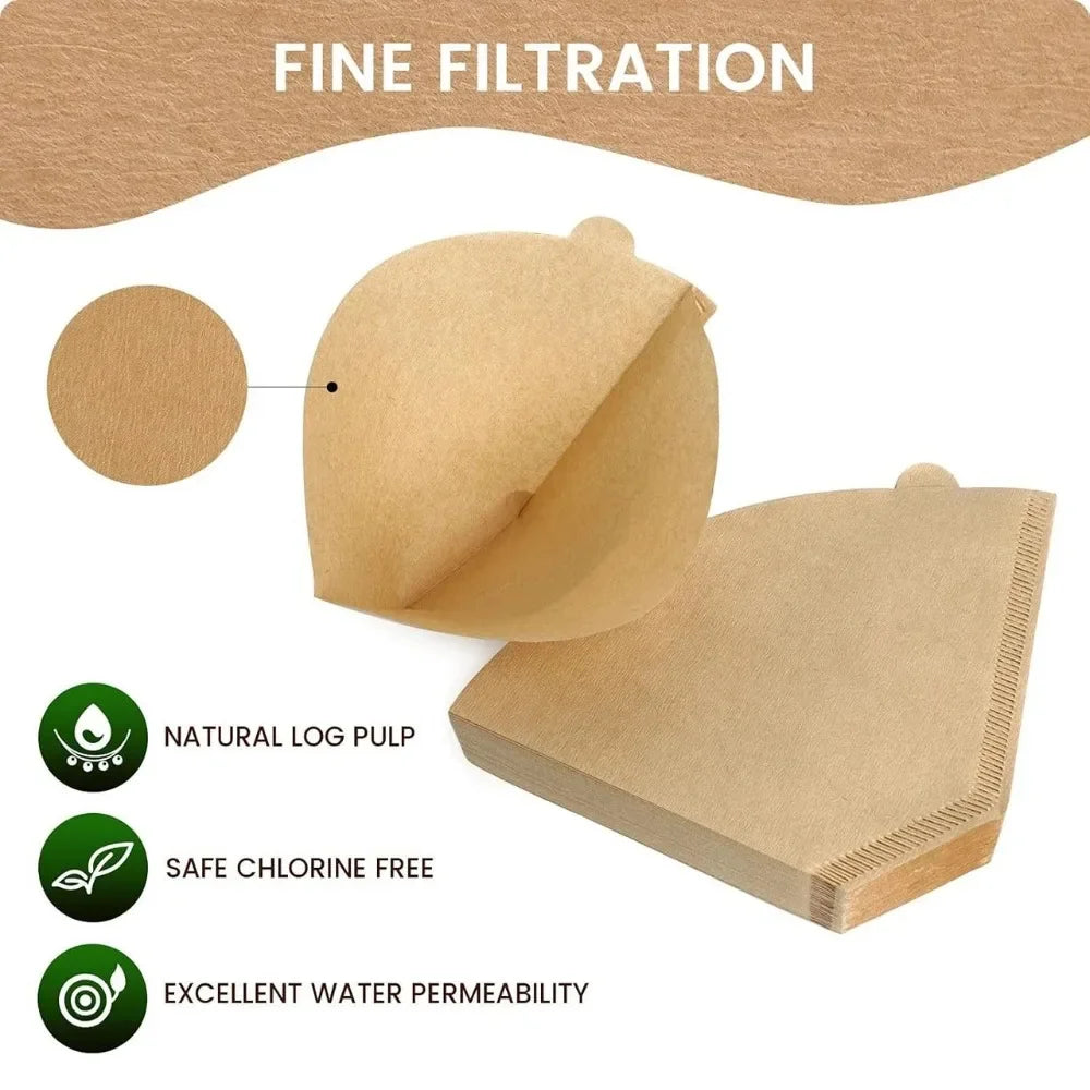 100 Pcs Cone Disposable Coffee Paper Filters for Coffee Maker