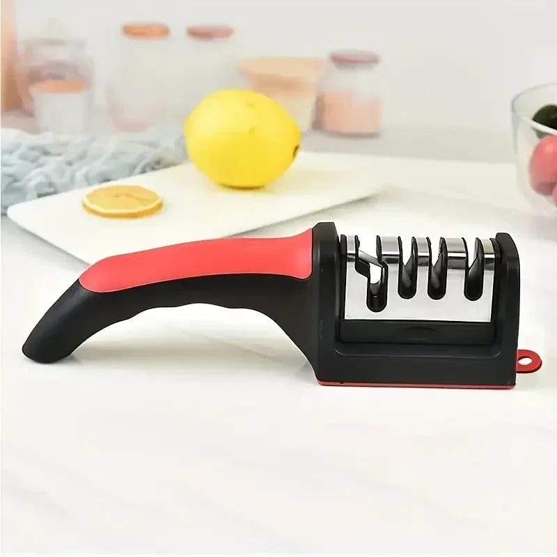 Stainless Steel Three-Purpose Sharpening Stone for Kitchen Tools