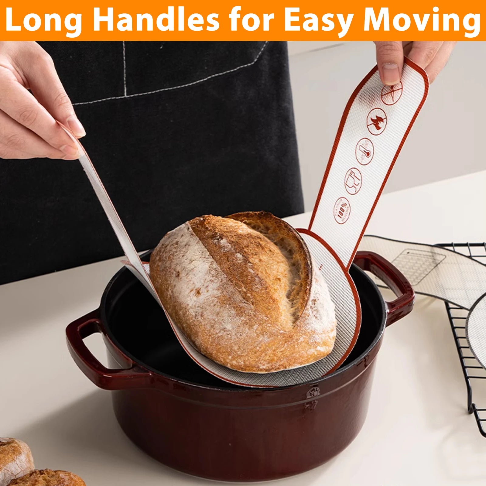 Reusable Baking Mat with Long Handles