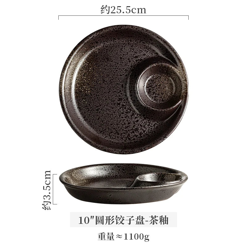 Dumplings Plate With Vinegar Plate