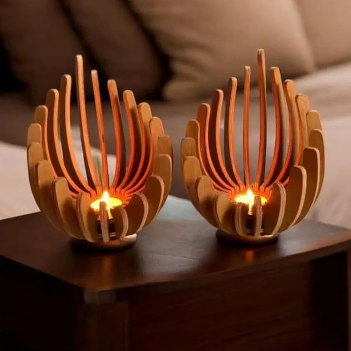 Hand-Assembled Lotus Candle Holder