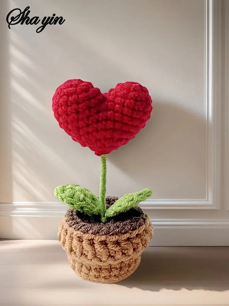 Hook Woven Finished Small Potted Plant