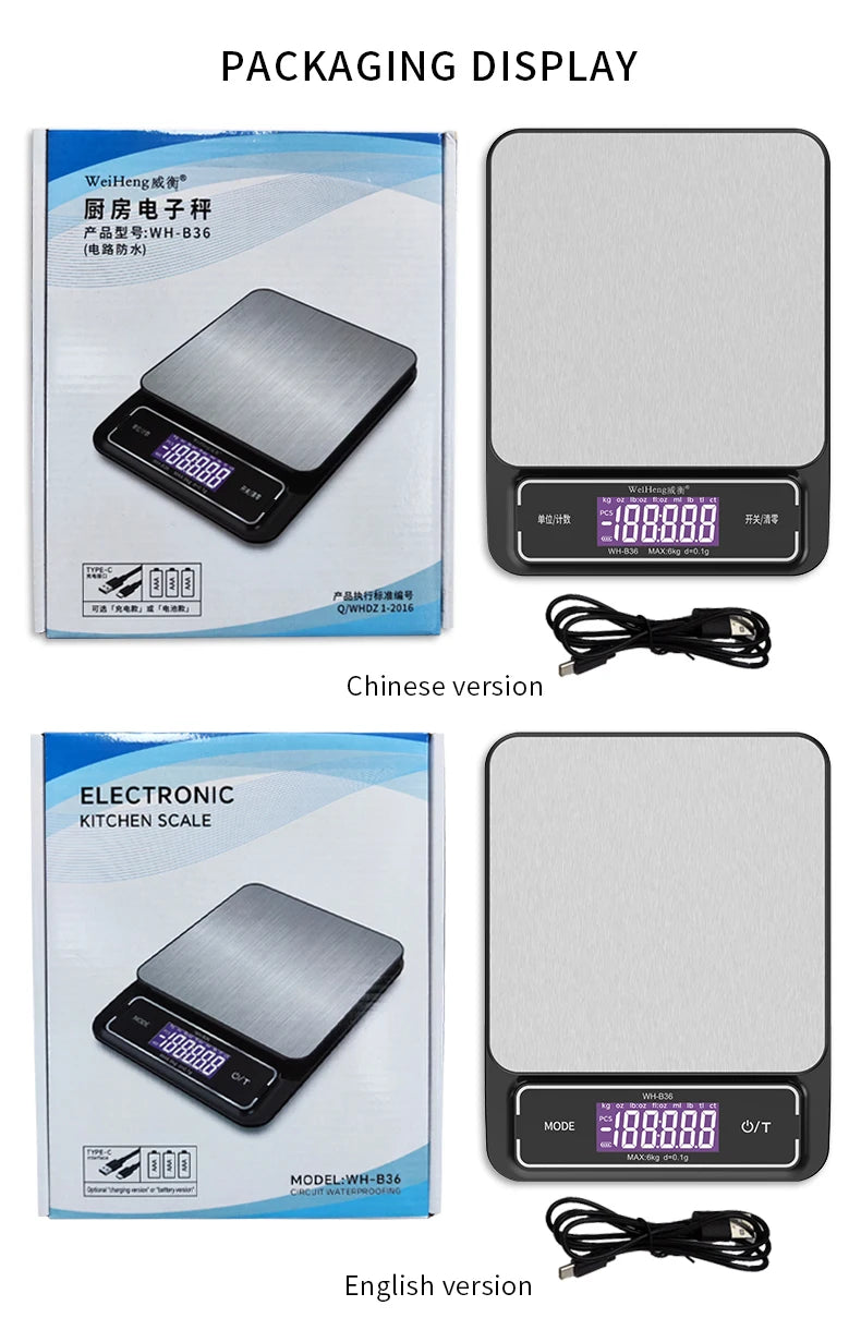 Fully Waterproof Stainless Steel USB Recharge Scale