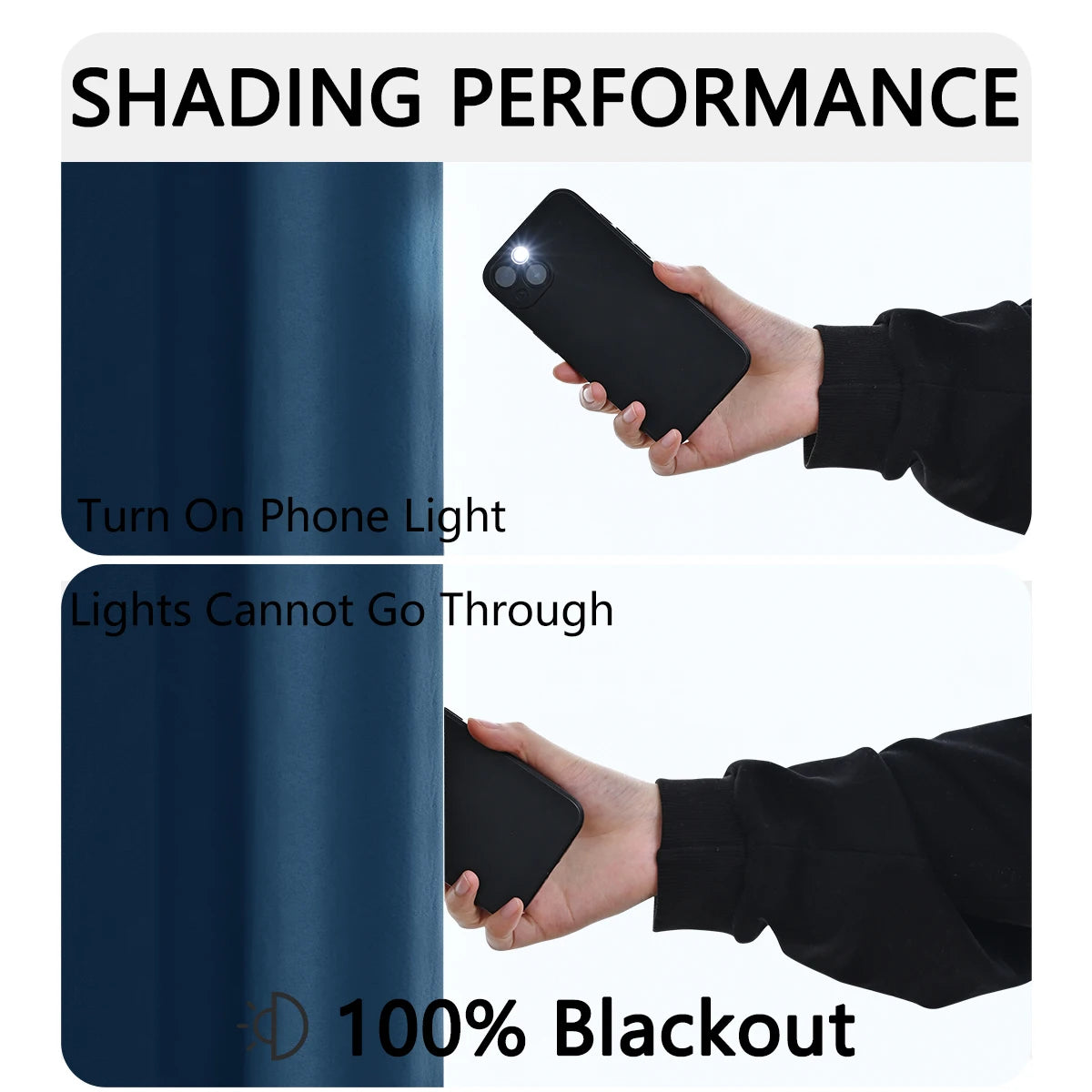Full shading and sun protection 100% Blackout curtains