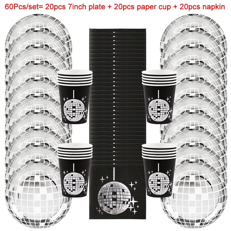 Disco Ball Theme Party Disposable Paper Tableware