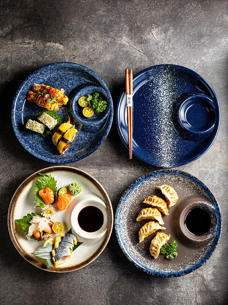 Dumplings Plate With Vinegar Plate