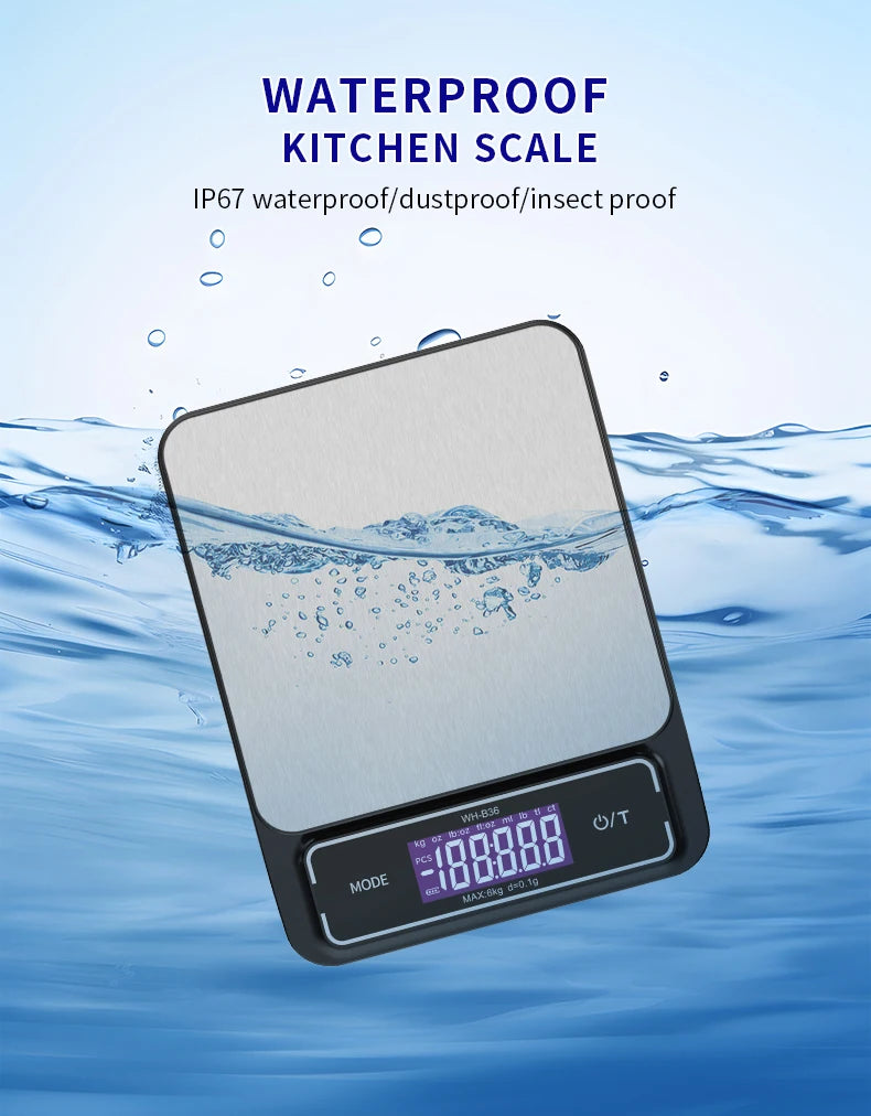 Fully Waterproof Stainless Steel USB Recharge Scale