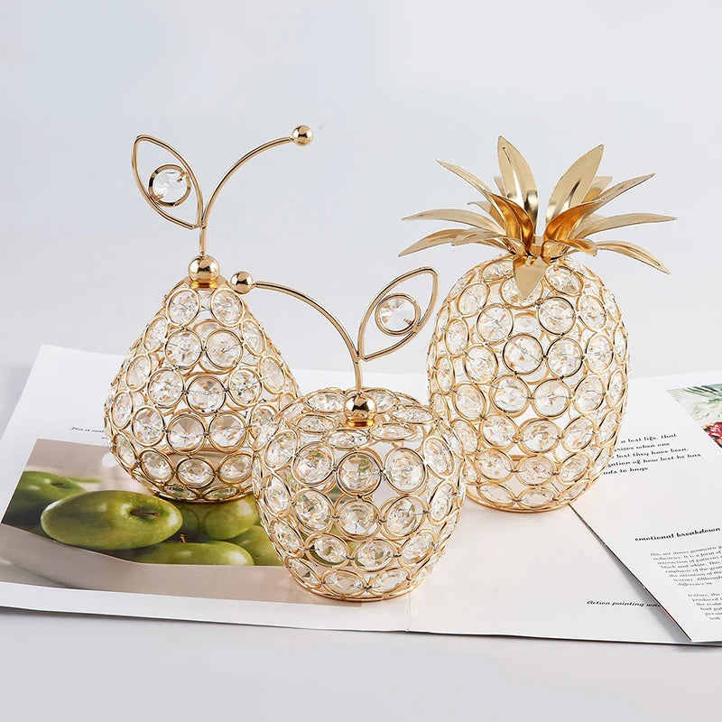 Creative Crystal Apple Ornaments Bling Rhinestone