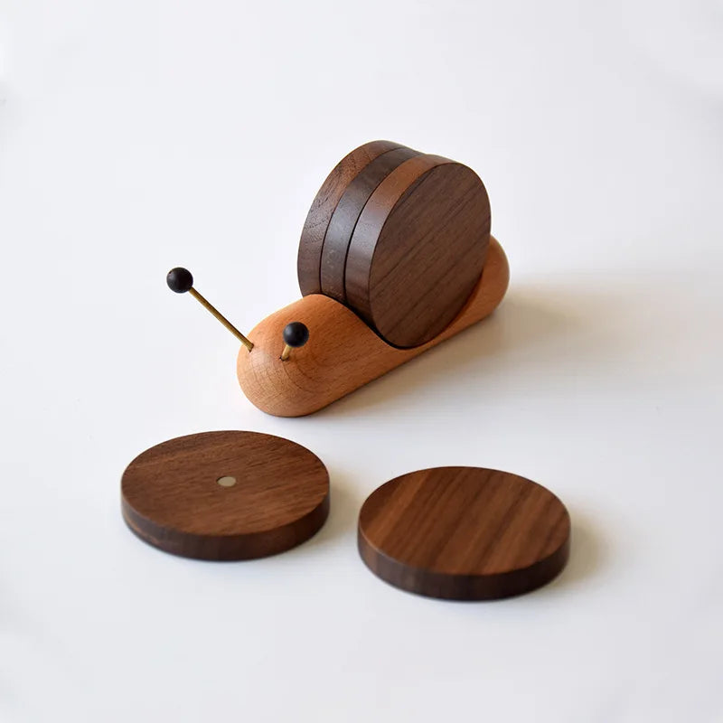 Set Wood Cup Mat