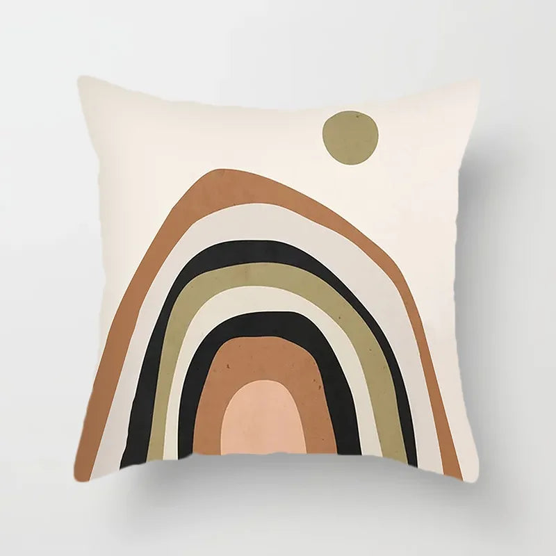 Black and White Brown Simple Landscape Pillowcase