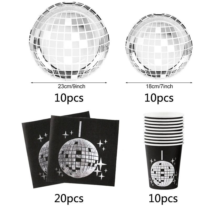 Disco Ball Theme Party Disposable Paper Tableware