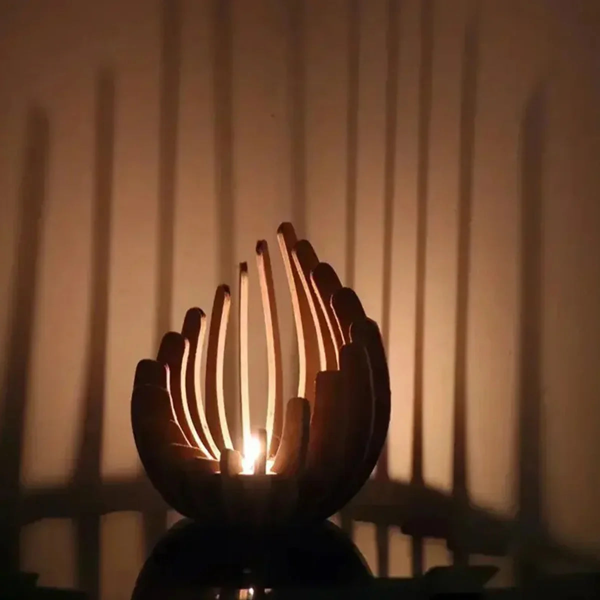 Hand-Assembled Lotus Candle Holder