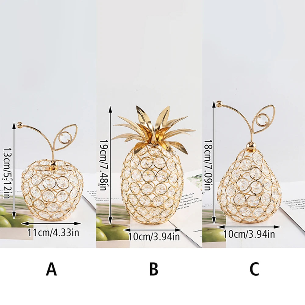 Creative Crystal Apple Ornaments Bling Rhinestone