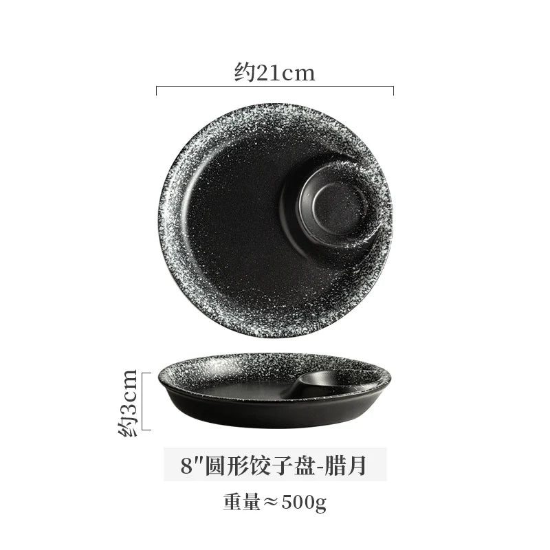 Dumplings Plate With Vinegar Plate