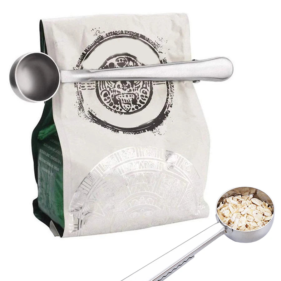 Stainless Steel Coffee Scoop with Clip