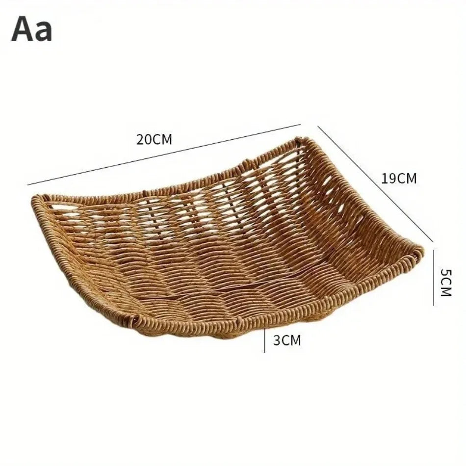 Handwoven Rattan Storage Basket Wicker Tray