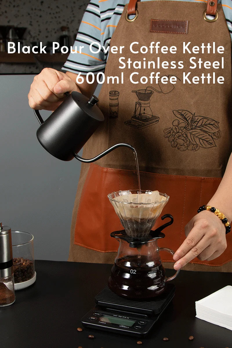 304 Stainless Steel 600ml Long Gooseneck Spout Barista Espresso Coffee Maker