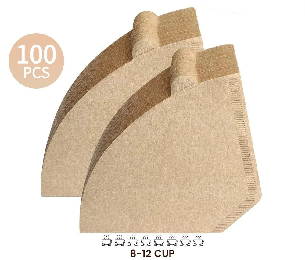 100 Pcs Cone Disposable Coffee Paper Filters for Coffee Maker