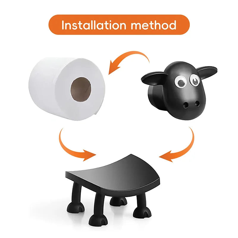 Funny Black Sheep Toilet Roll Holder