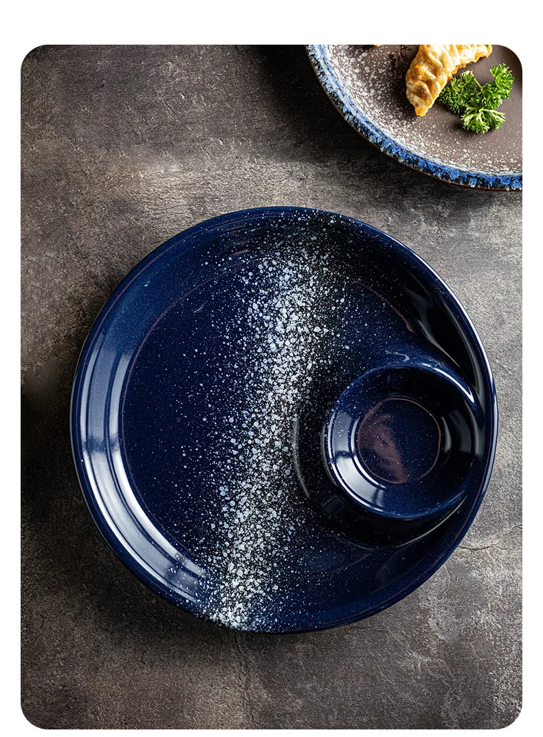 Dumplings Plate With Vinegar Plate